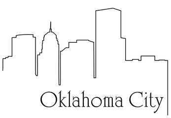 Oklahoma City one line drawing abstract background with cityscape