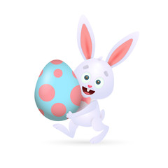 Rabbit carrying Easter egg