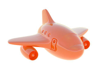 Holiday vacation travel concept: Successful travel element Abstract toy aircraft. 3d illustration. Airport travel transportation
