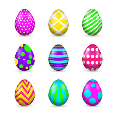 Set of colorful Easter eggs