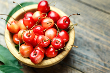 sweet cherries in a plate