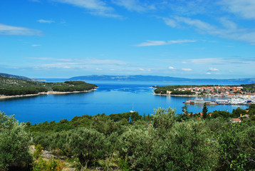 Fototapeta na wymiar the small port on the island of Cres in Croatia