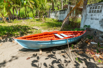 Saint Vincent and the Grenadines, Wallilabou bay, boat