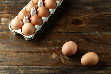 chicken eggs in a tray