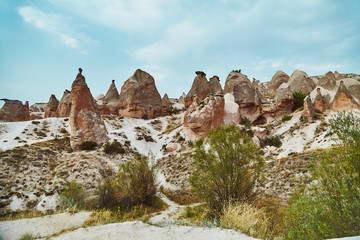 Fototapeta premium Views of Cappadocia volcanic kanyon cave houses in Turkey