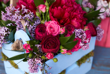 Spring flowers bouquet, close-up. International women's day 8 march gift 