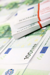Stack of 100 euro bills