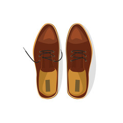 Brown classic shoes illustration