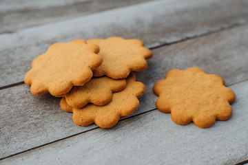 Cookies on wooden table