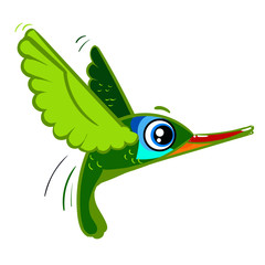 The little green Humming-bird flies