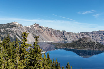 Fototapeta na wymiar Crater Lake caldera with reflection