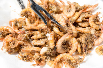 Tasty fried shrimp