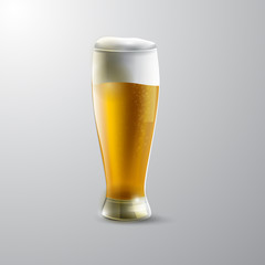 Glass of beer isolated