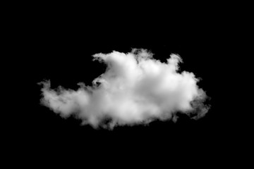 White cloud on black background