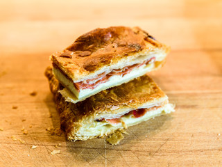 Focaccia with ham and cheese
