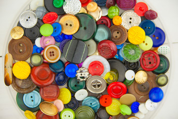 beautiful abstract sewing background of buttons