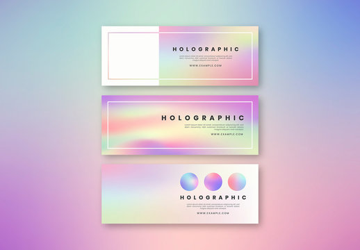 Holographic Social Media Banner Layouts