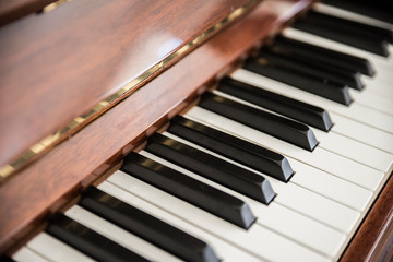 Fototapeta na wymiar Close Up Shot of Grand Piano Keys
