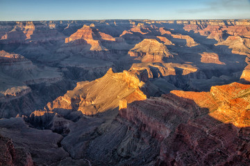 Colorful cliff faces and deep canyon views of Grand Canyon National Park, Arizona