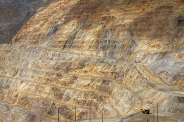 Excavation open pit mine Kennecott, copper, gold and silver mine operation outside Salt Lake City