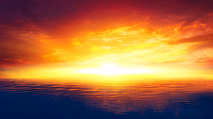 Fototapeta premium Dramatic nature background . Sunset or sunrise with clouds, light rays and other atmospheric effect . Light from sky . Religion background . 