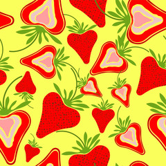 Strawberry seamless pattern illustration background for fabric