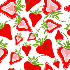 Strawberry seamless pattern illustration background for fabric