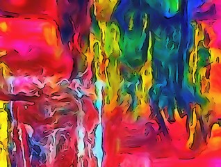 Chaotic lines on soft background in cartoon style. Abstract art in very bright juicy colors. Surreal painting texture. Psychedelic modern art. Warm saturated backdrop. Funny style crazy artwork.