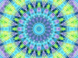 Bright background with concentric mosaic pattern