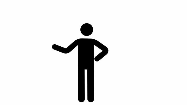 Pictogram man greets and talk