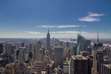 Panoramic view of Manhattan, aerial view. New York attracts 50 million tourists every year