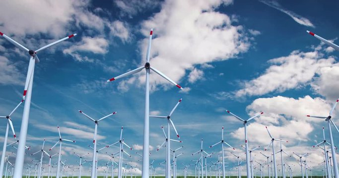 Windmills looping animation with alpha mask