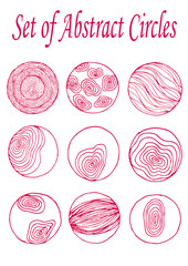 Set of Abstract Circles pink outline