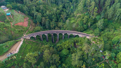 Famous Demodara Nine Arch Bridge. Ella, Sri Lanka.