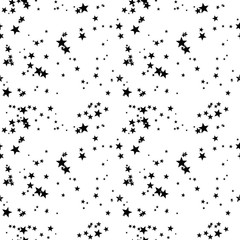 Seamless abstract background with stars. Infinity messy geometric pattern. Vector illustration.   
