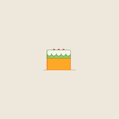 Cake icon isolated on grey background. Cake symbol for website design, mobile application, ui. Editable stroke. Vector illustration. Eps10 - Vector