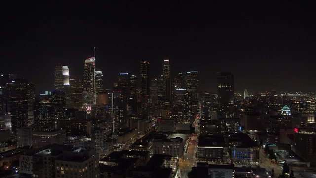 Downtown city nightlife skyline