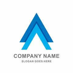 Geometric Triangle Letter A Business Company Vector Logo Design