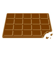 biss abgebissen schokolade hunger essen diät lecker süßigkeit tafel naschen ungesund fett dick fressen sünde block clipart design