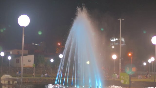 water fountain lights