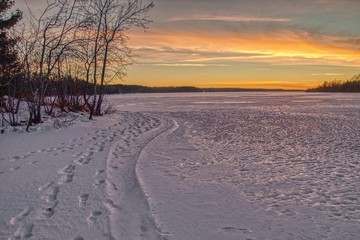 Winter in the Boundary Waters Canoe Area of northern Minnesota