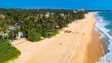 Aerial. Hikkaduwa beach. Sri Lanka.