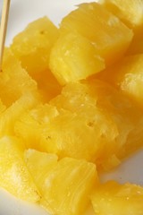 Fresh pineapple is delicious in street food