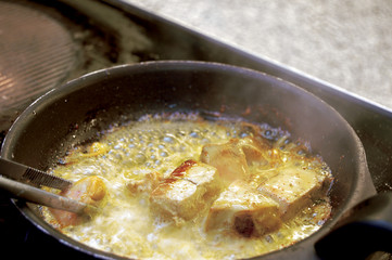 Cooking Foie Gras in stainless steel pan