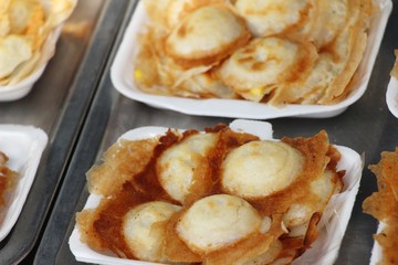 Coconut milk mix sugar and flour ,Thai dessert