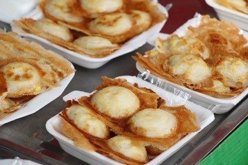 Coconut milk mix sugar and flour ,Thai dessert