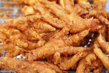 Fried chicken feet delicious in street food