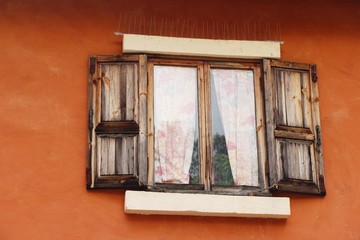 Window and brick wall is vintage style