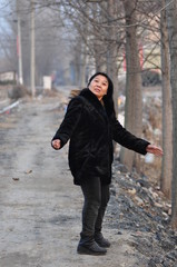 Fototapeta na wymiar A middle-aged Asian woman