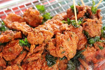 Fried fish cake with sauce is delicious